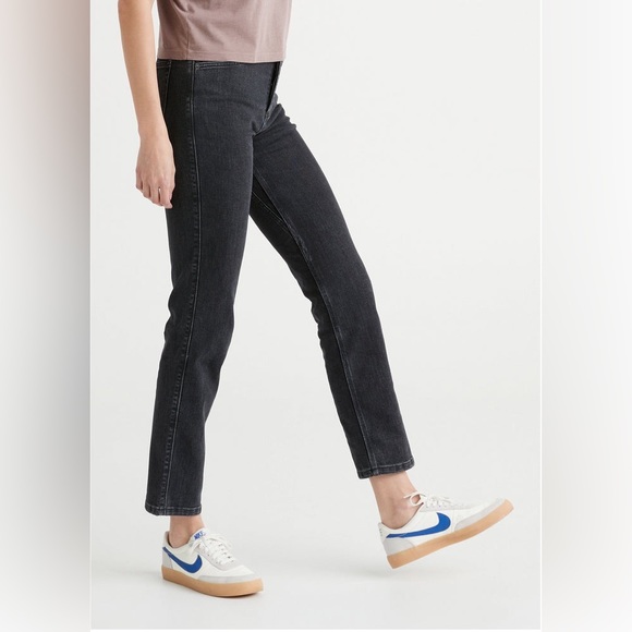 Duer Performance Denim High Rise Straight Jean - Washed Black - Picture 3 of 5